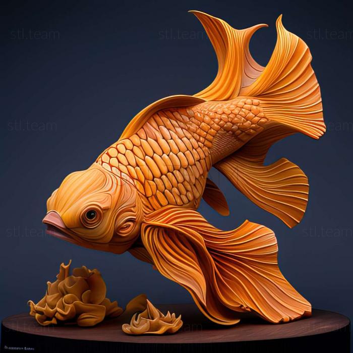 3D model Calico goldfish fish (STL)